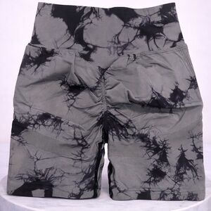 Amazon Women's Black and Gray Athletic Shorts (athletic, high waisted)